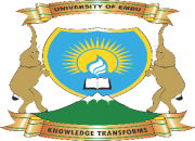 Emu University Logo which is two elephants holding a banner