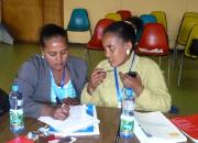 Learning together - two of the 25 public librarians from Addis Ababa who attended the first EIFL-PLIP workshop in July 2015.