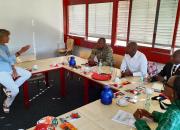 Dr Hanne Vogt speaking to members of the 2023 EIFL Initiative for Young African Library Innovator's group who visited Cologne in Germany.