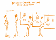 Cartoon showing open science training in action