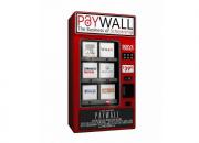 logo for the film Paywall the Movie - a red vending machine with publishers' names on the purchase buttons