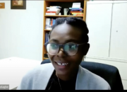 Faith Majekolagbe, Assistant Professor, Faculty of Law, University of Alberta, Canada, presents during the third webinar. 