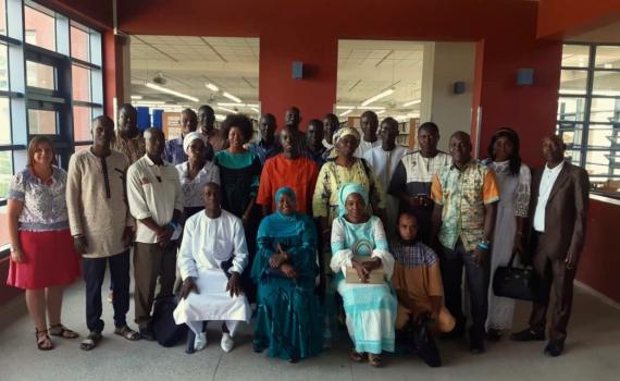 Participants in a series of workshops on open access policies and repositories hosted by EIFL and the Consortium des Bibliothèques de l’Enseignement Supérieur du Sénégal (COBESS) in Dakar October 2019.