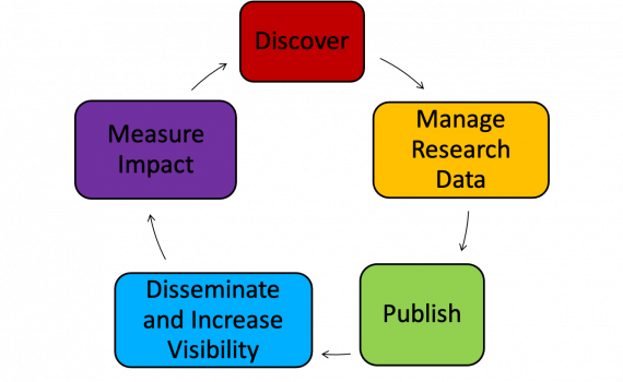 Diagramme showing the research cycle, to illustrate content of the Training Programme Outline. 