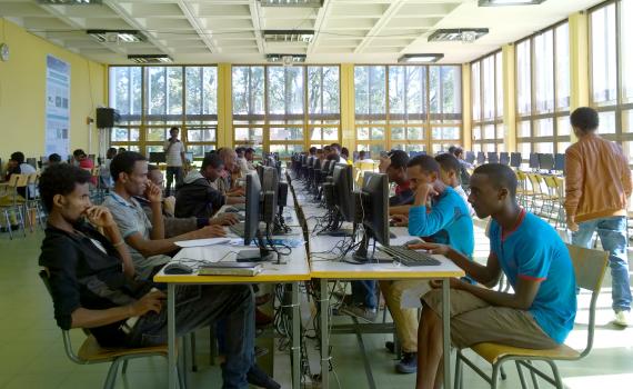 Students at Addis Ababa University Library