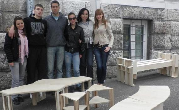 Young carpentry students sold the products they made in class and saved the income for a class excursion.