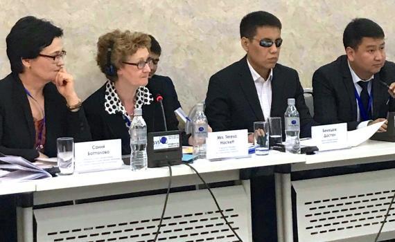 Panellists at the seminar in Kyrgyzstan where  where the first international transfer of accessible books took place.