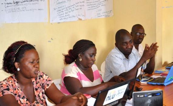 Trainees at a training session.